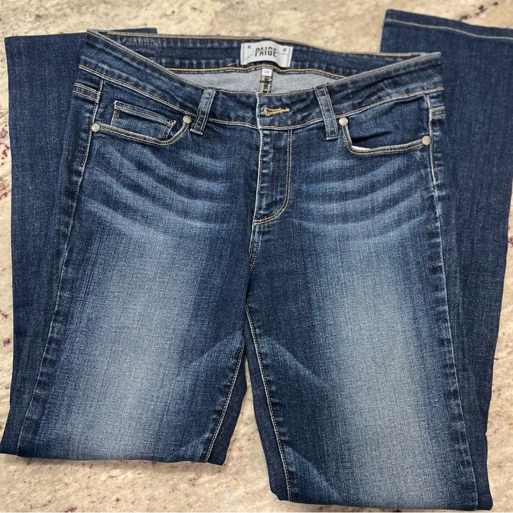 PAIGE Dark Wash Blue Jeans